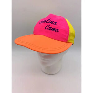 Vintage Carolina Cama Hat Bright Rainbow Colors 5 Block Style Made In USA